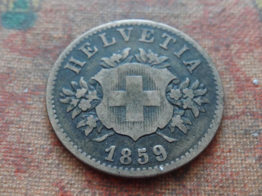 Tutti le monete: 20 Rp. 1859 – Usato da Romanel-sur-Lausanne venduto da Swift13