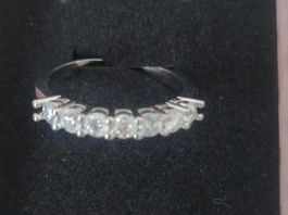 Ring 925 Silber mit Moissanit Diamant-Ersatz, Gr. 54.5 (Neu)