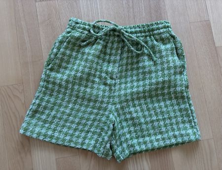 Kurze Hose Karomuster Gruen Weiss Gr S wenig getragen