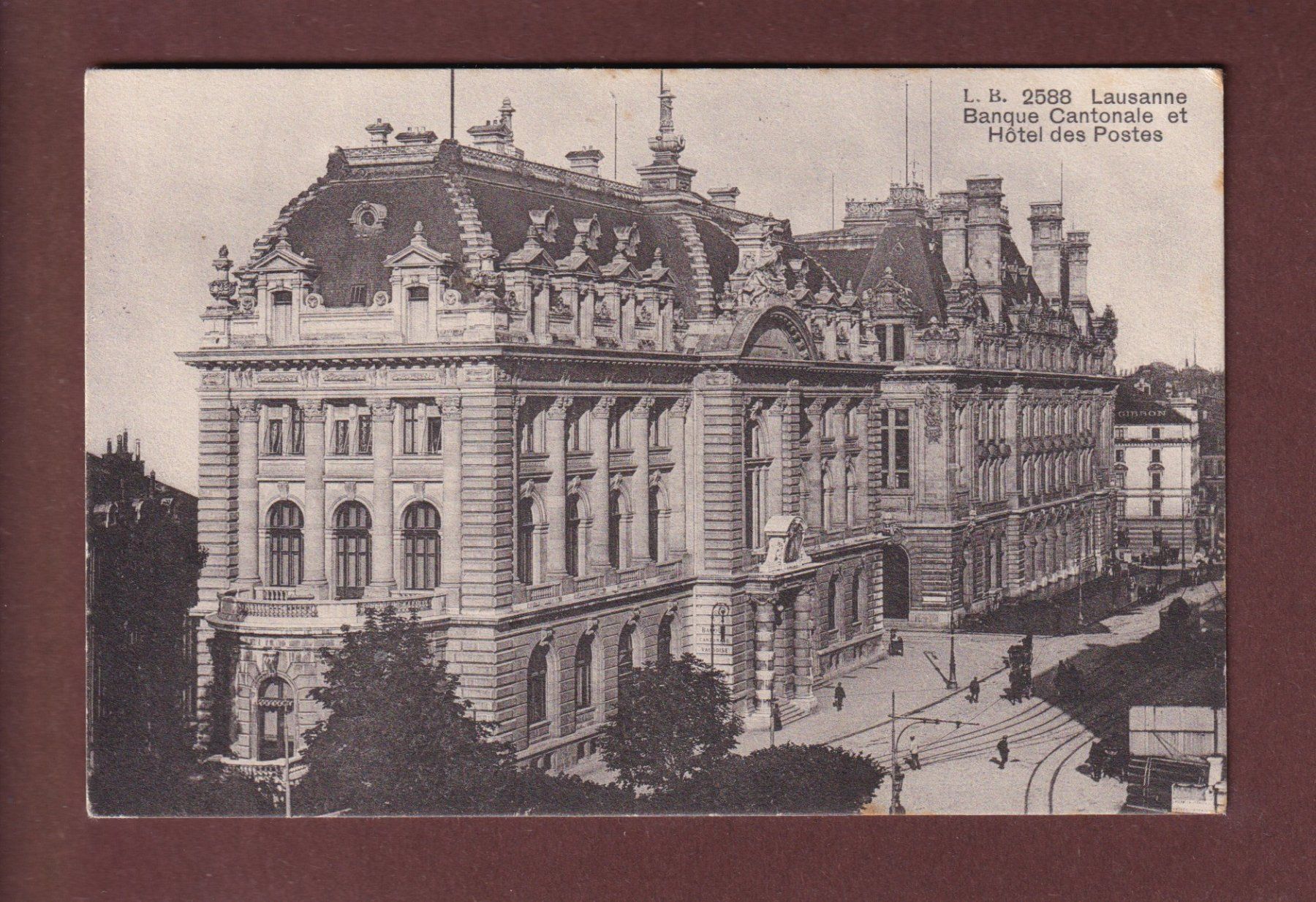 Cartoline postali: LAUSANNE - Banque cantonale - 1917 – Usato da Pully venduto da nicecards