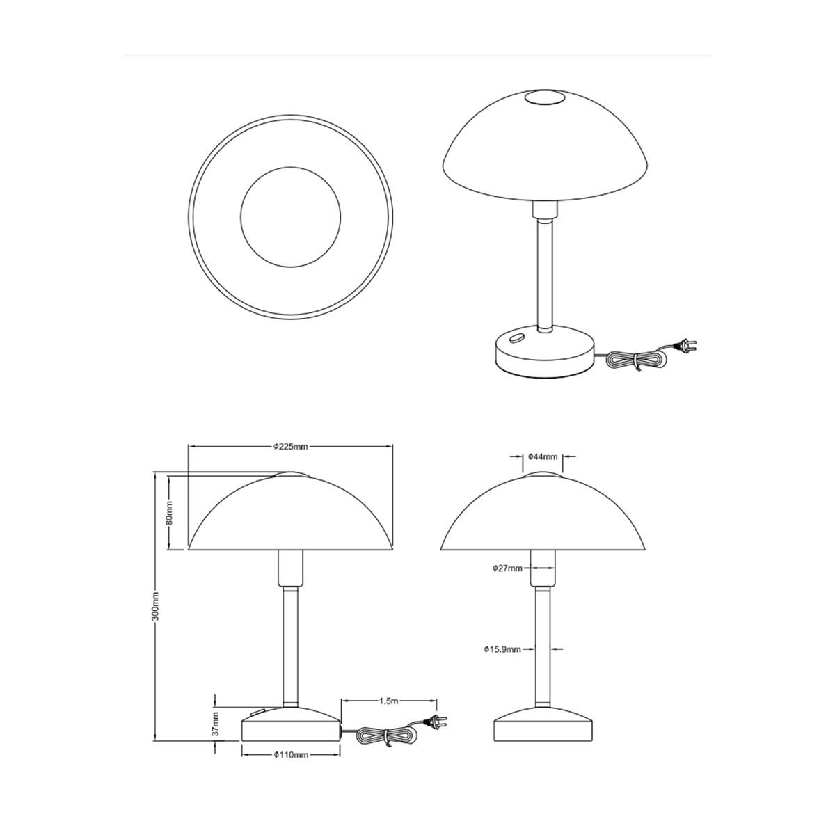 Lampade: LED Tischleuchte, Dimmbar, 22 cm Ø – Nuovo (secondo la descrizione) da Kreuzlingen venduto da Smart-Light 2