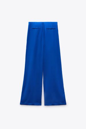 satin Hosen Zara weit blau Grösse S 