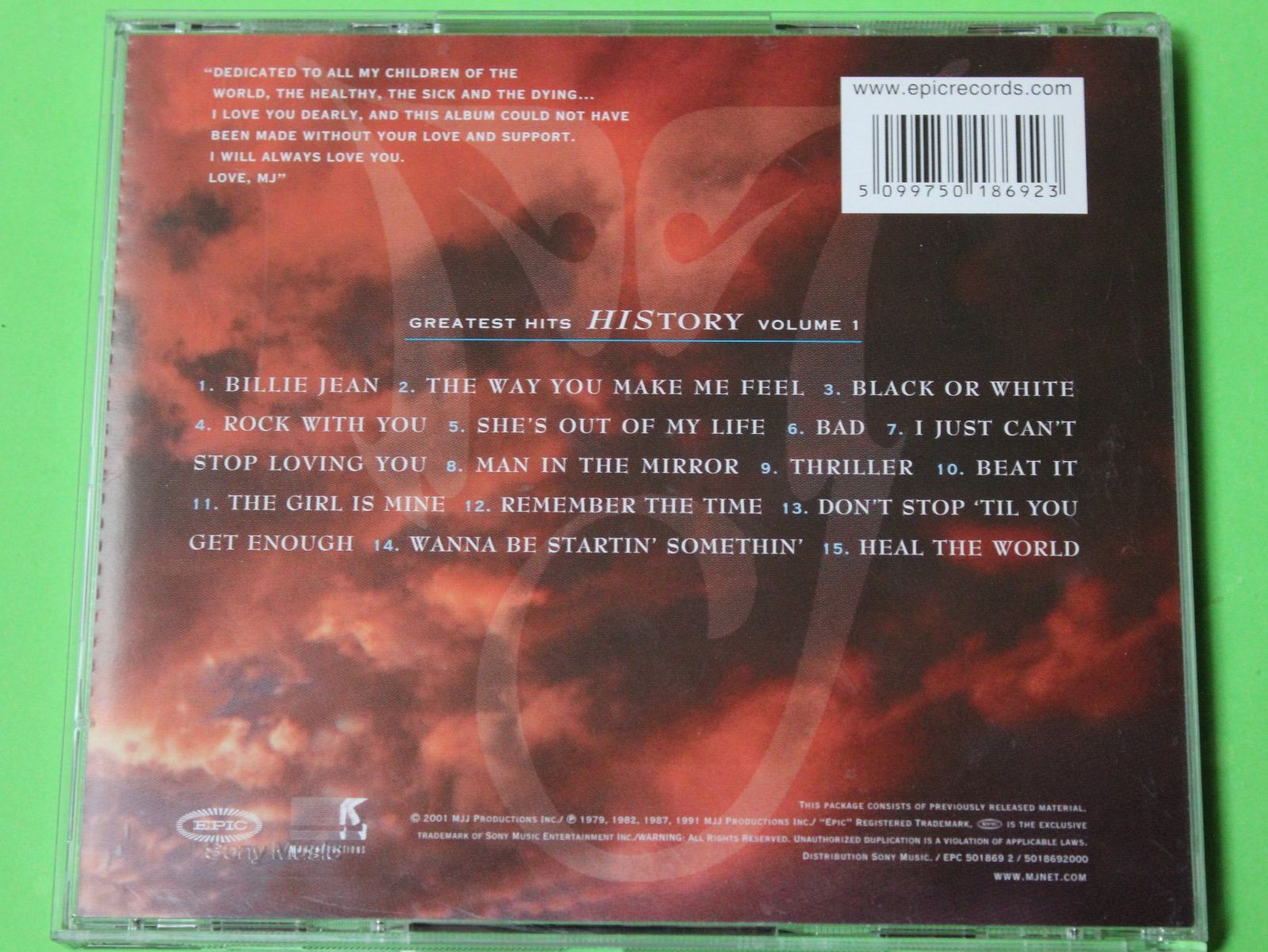 CD: Michael Jackson - Greatest Hits History Volume 1 CD – Usato da Tübach venduto da JamesStone 2