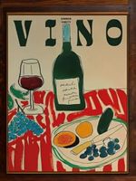 Affiche vintage décoration cuisine restaurant Vino Vin