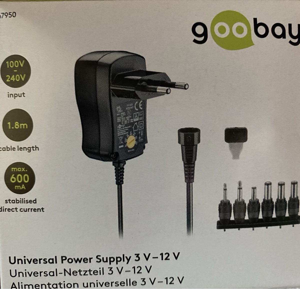 Laufwerke & Adapter: Universal Netzteil 3-12V diverse Stecker – Neu und originalverpackt aus St. Niklausen OW von LED-Shop
