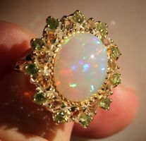 NEU: Opal Peridot Citrin Ring Äthiopien AAA Qualität