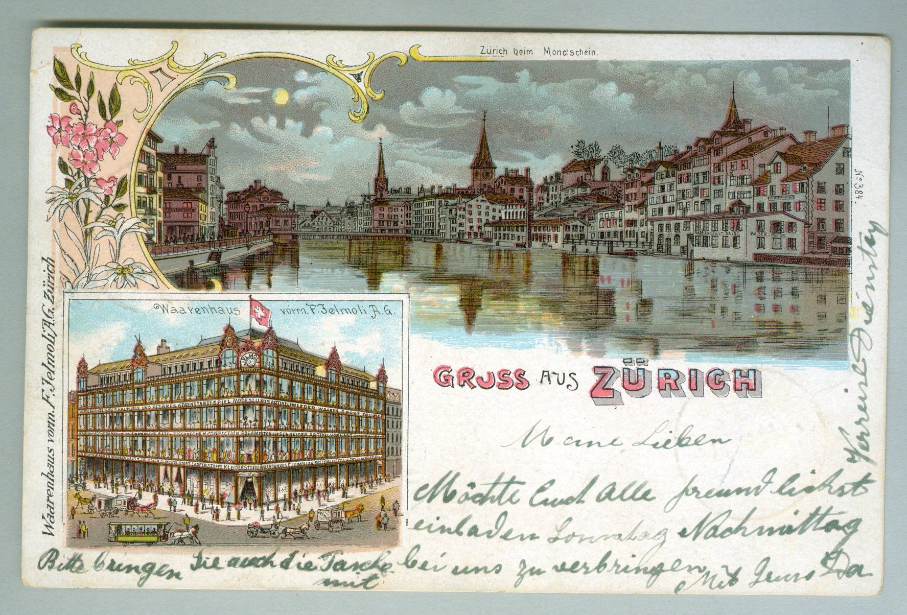 Cartoline postali: 1900 Schweiz AK Kt ZH – Usato da Zürich venduto da yago-rot