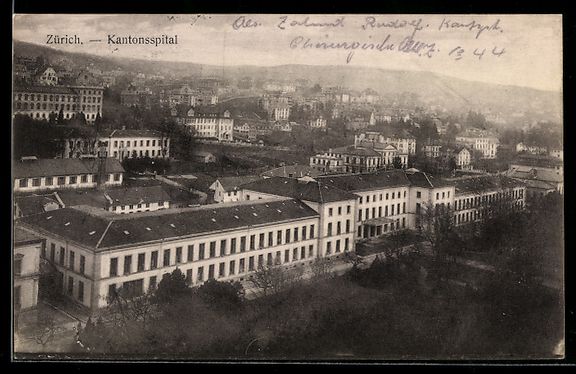 Cartoline postali: AK Zürich, Kantonsspital, 1920 – Usato da Berlin venduto da bartko-reher
