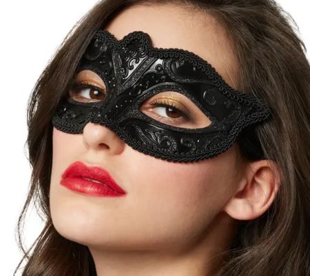 Venezianische Maske mit Muster schwarz