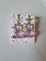 Süsse Glitzernde Katzen Ohrclips Clip Ohrringe NEU
