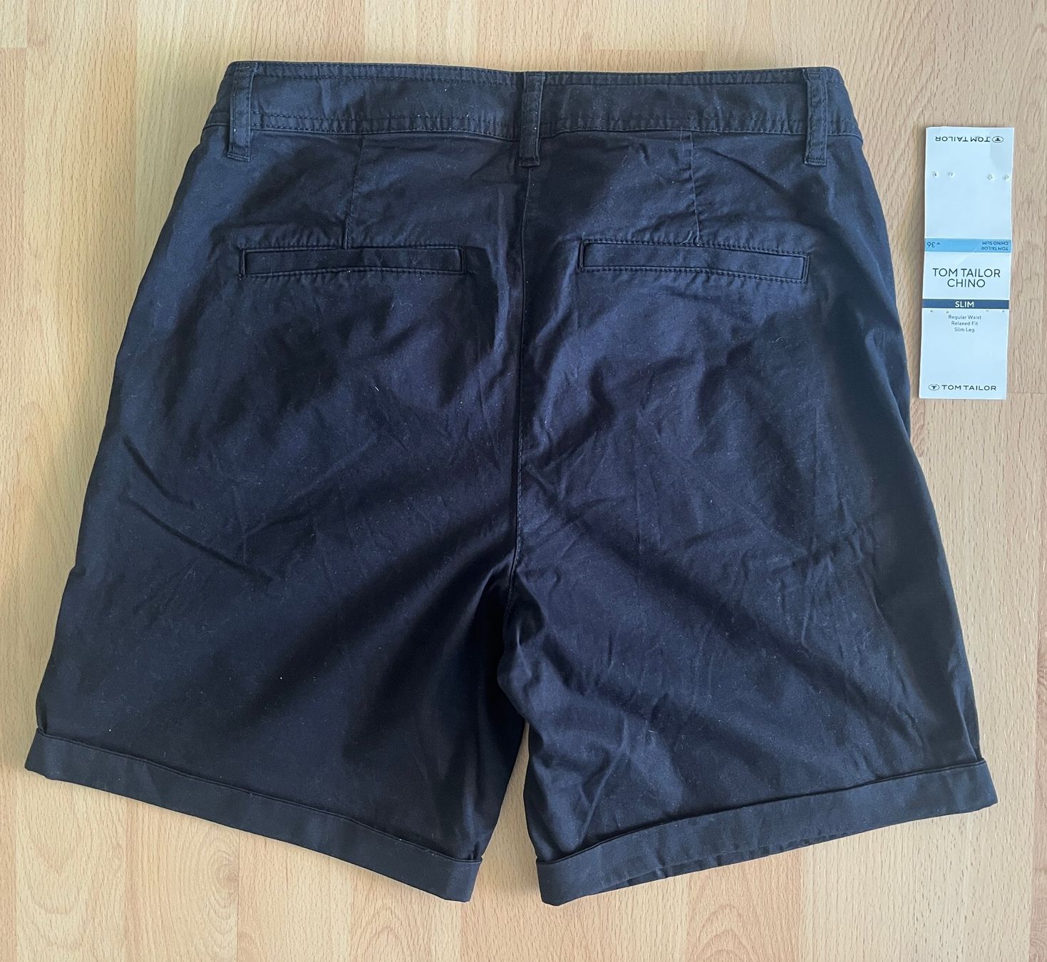 Tom Tailor Pantaloni: Tom Tailor, Chino Bermudas, schwarz, Gr. 36 – Nuovo (secondo la descrizione) da Zürich venduto da fbsm 7