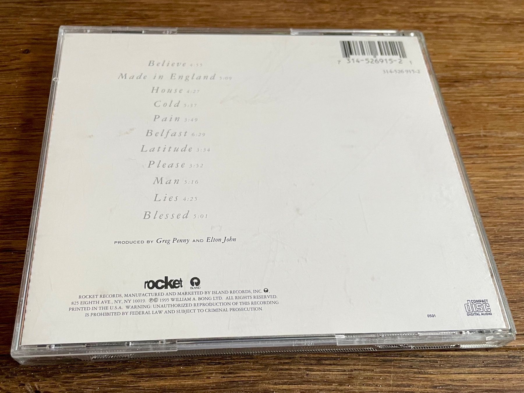 CD: Elton John - Made in England - CD – Usato da Pontresina venduto da il-bain 1