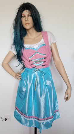 Dirndl von ALPENFEE , blau, rot karriert Gr. 40