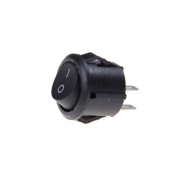Mini Rocker Switch 7 x 19 mm, Device Switch 2 Pin 250 VAC 6 A, 12 V 20 A DC (6 V 9 V 12 V 24 V 125 V AC/DC) ON-OFF Black Rocker Switch for Table Lamp