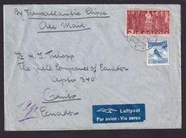 Luftpostbrief Riehen o. Basel --> Quito / Ecuador 04.09.1946