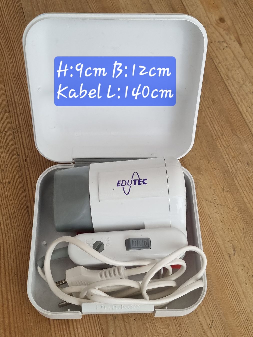 Asciugacapelli: Kleiner, Reisetauglicher Haartrockner "Edutec" mit Box – Nuovo (secondo la descrizione) da Laupen BE venduto da Bombers