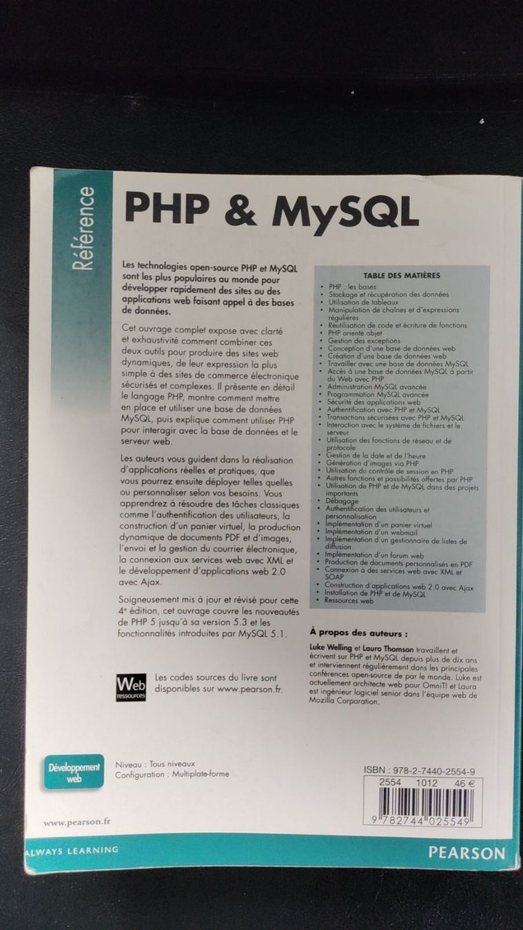Libri: Livre PHP & MySQL Référence – Nuovo (secondo la descrizione) da Avry-devant-Pont venduto da OBoss 1