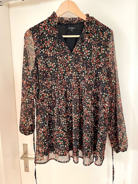 Damen Langarmshirt Schwangerschaft - Umstandsmode Bluse Knopf Winter