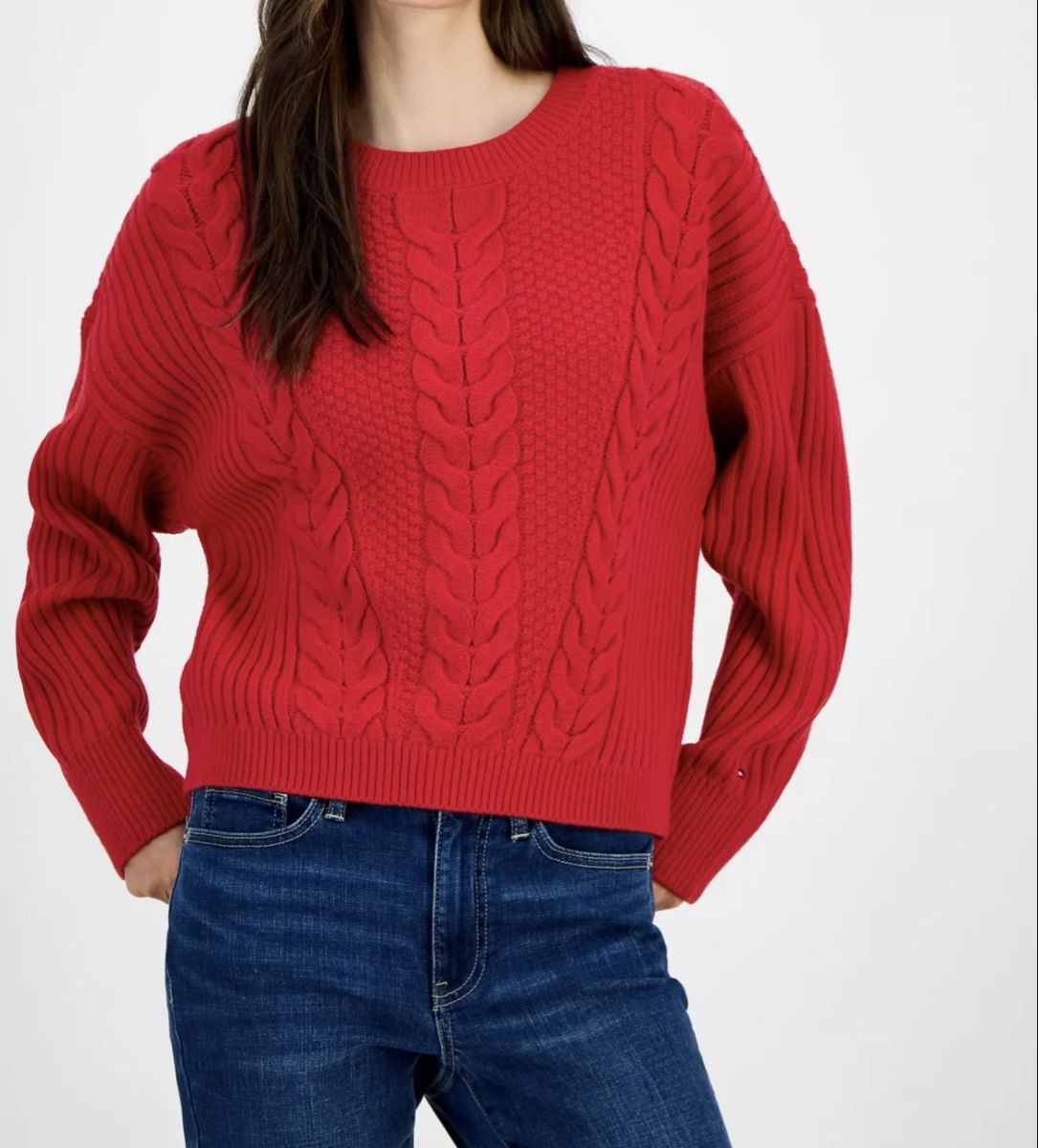 Tommy Hilfiger Maglioni & Felpe: Pull Tommy Hilfiger rouge torsadé XL – Nuovo e nell'imballaggio originale da Lausanne venduto da Magic1900