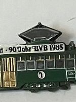 90 JAHRE BVB - BASLER VERKEHRSBETRIEBE- BEMALTE FESTPLAKETTE