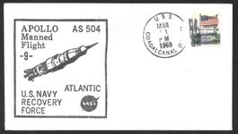 USA Sonderbrief Apollo 9 Bergunsschiff Guadalcanal 13.3.1969