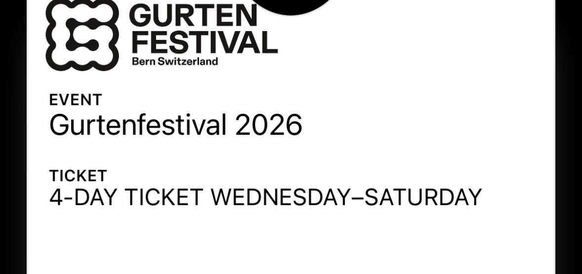 Biglietti: 2x 4-Tagespass Gurtenfestival 2026 – Nuovo (secondo la descrizione) da Ins venduto da ana_z7rd