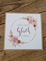 Handgemachte Grusskarte- Herzlichen Glückwunsch