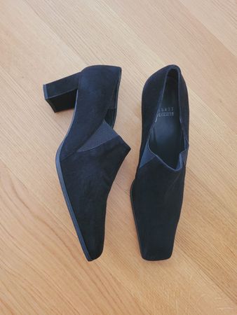 Schwarze Wildlederstiefeletten Stuart Weitzman Gr. 38