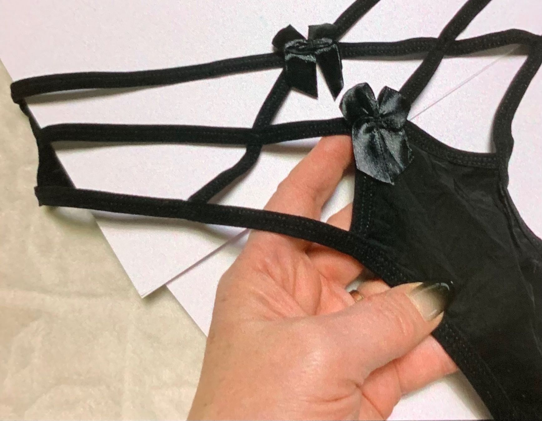 Altra biancheria intima: Intimo seducente nero con lacci e fiocchetto - taglia S – Nuovo e nell'imballaggio originale da Locarno venduto da Fixed8 7