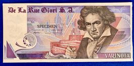 **Specimen Schein 1 VARINOTA Beethoven Banknote UNZ**