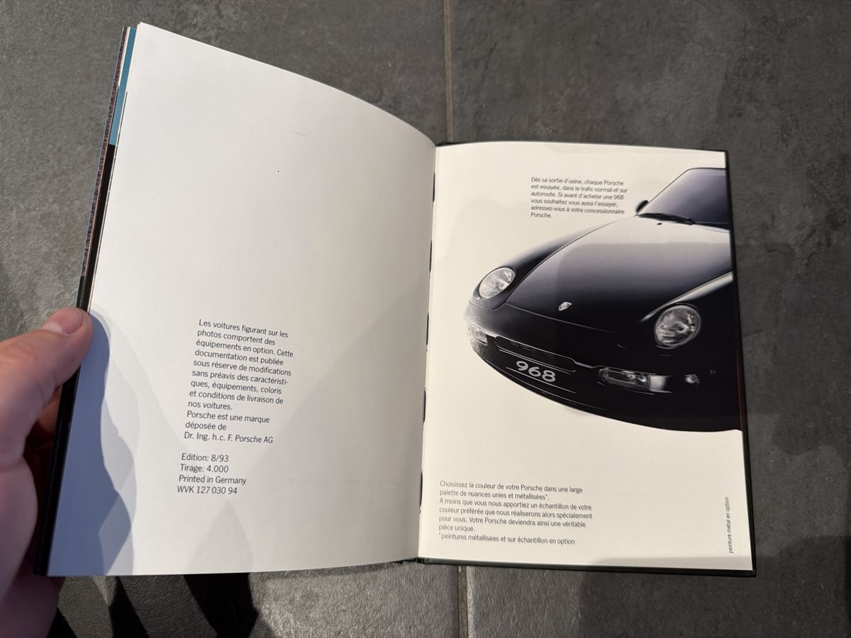 Porsche Documenti: Broschüre: Porsche 968 – Usato da Wolfwil venduto da Rolex1 1