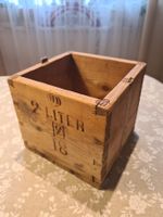 Antikes, zertifiziertes Litermaß aus Holz