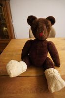 Vintage Teddybär braun 47 cm, Holzwollefüllung 1920