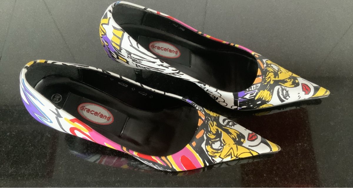 Graceland Scarpe da donna: Pop Art / Comics Pumps Gr. 38 Eyecatcher – Nuovo (secondo la descrizione) da Münsingen venduto da Innchen 5