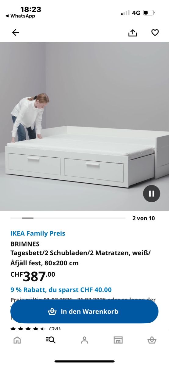 Ikea Letti: Schlaffbett 2x 80x200 – Usato da Wettingen venduto da J.e23