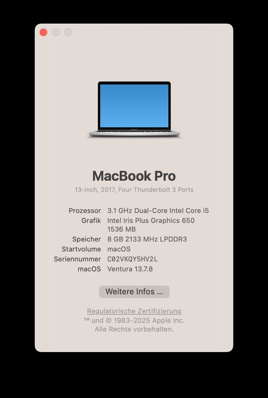 Apple Notebooks: MacBook Pro 13" 2017 / 8GB / 256GB SSD / Touch Bar – Gebraucht aus Meisterschwanden von Discus0 1