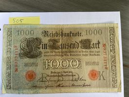 1000 Mark Reichsbahnnote, 1910