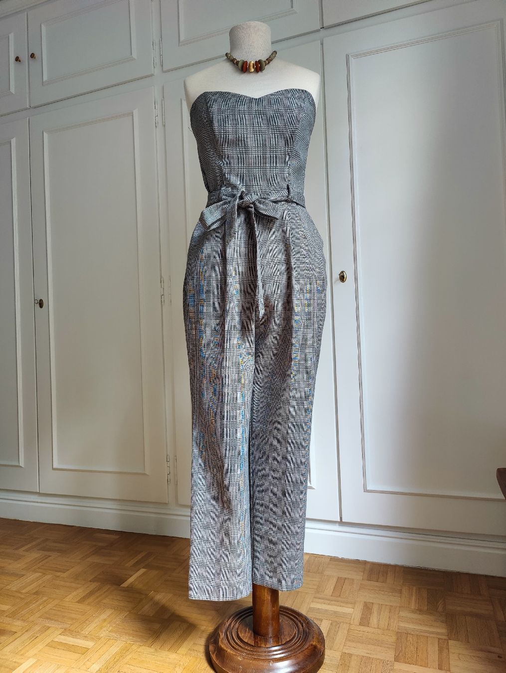 Tute: Strapless Plaid Corset Jumpsuit Belted Overall S – Usato da La Tour-de-Peilz venduto da dAutrefois 1