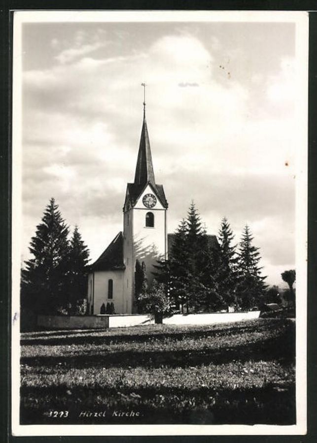 Ansichtskarten: Hirzel, Kirche, gelaufen 1940 – Gebraucht aus Frauenfeld von POML