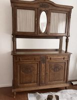 Antiker Buffet Schrank mit Spiegelaufsatz, Holz, massiv