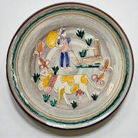 Assiette de collection peinte main, Poterie Chavannes-Renens