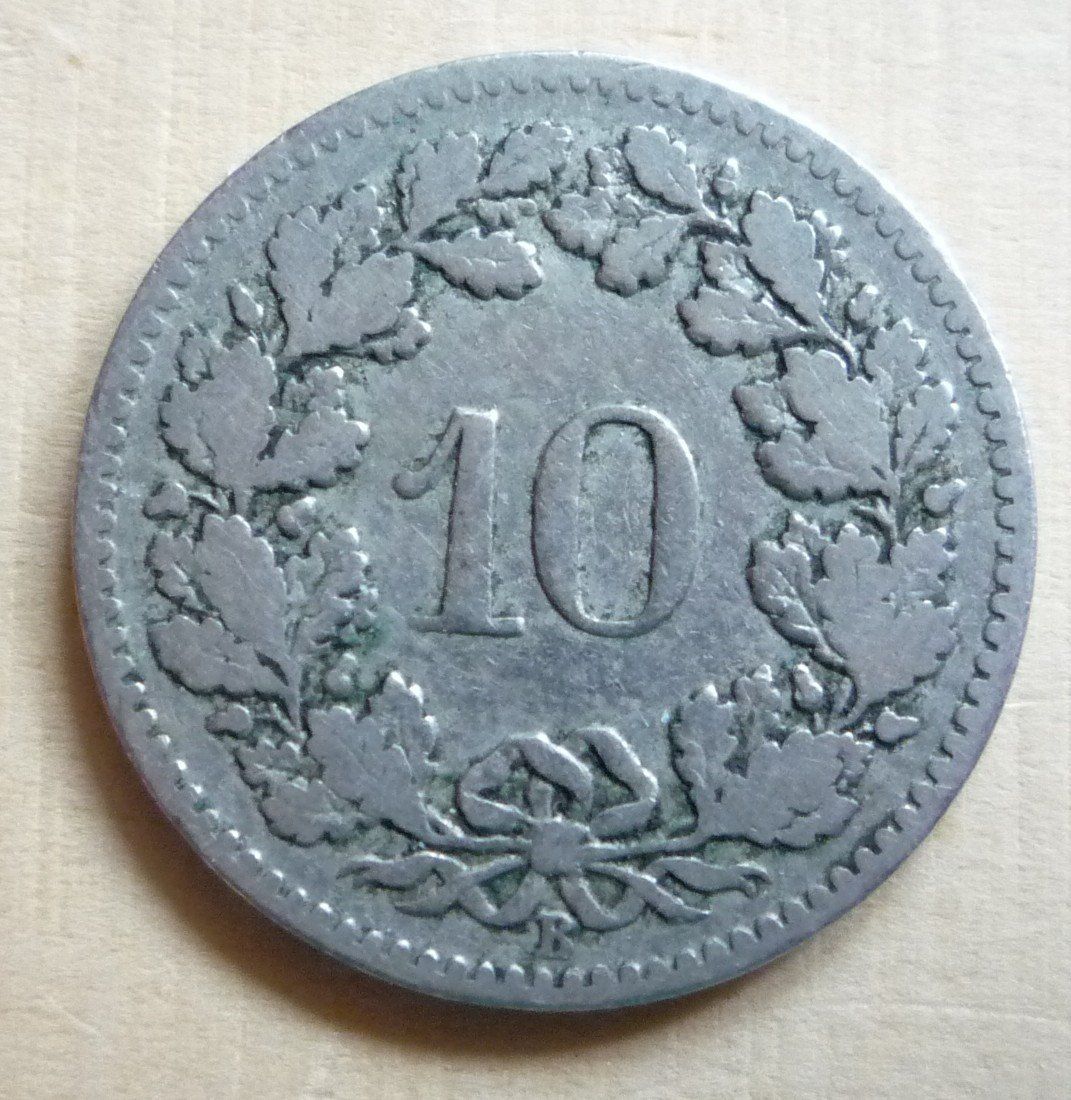 Alle Münzen: 10 Rappen 1900, s – Gebraucht aus Rieden SG von Sammelfreund 1