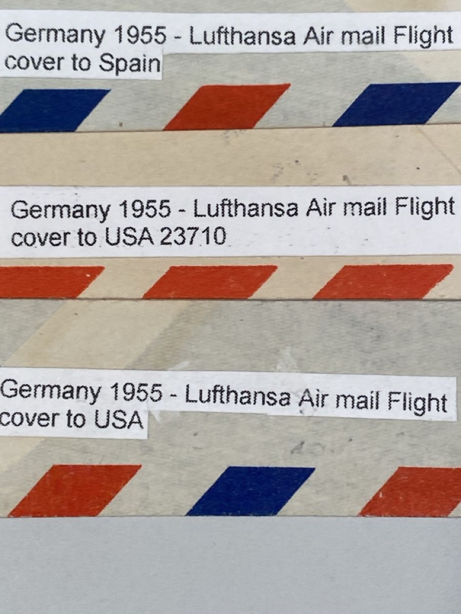 Alle Briefmarken: Germany 1955 - 3 Briefumschläge Lufthansa Air Mail – Gebraucht aus Küssnacht a. Rigi von Unique-Valuable 2