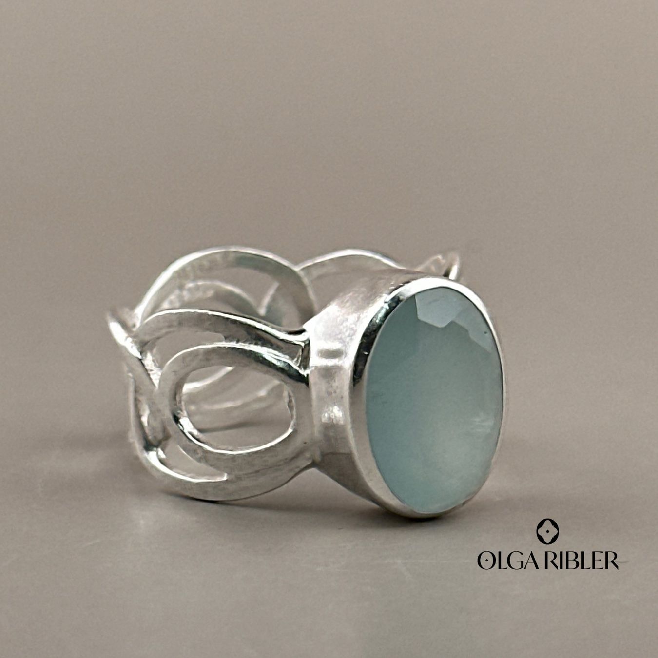 Olga Ribler Anelli: Unikate Silber Ring 925 mit Aquamarin Grösse 58 – Nuovo (secondo la descrizione) da Luzern venduto da Schmuckoutlet 1