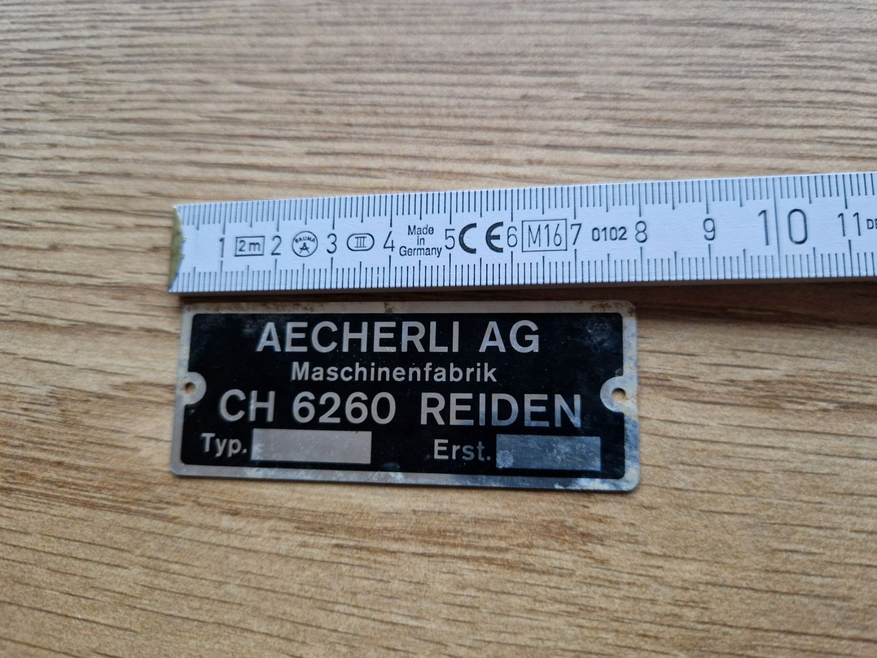 Aecherli Trattori: Original Aecherli Motormäher Typenschild / Blanko – Usato da Dürnten venduto da Bachtel84 2
