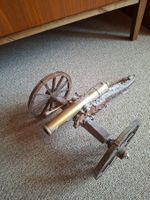 Modell kanone mit Holz und Messing, gebraucht, Dekoration