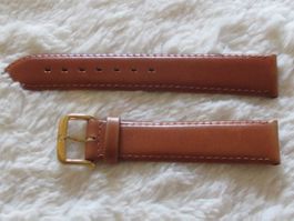 Omega Schliesse Mit Braunen Lederband 17 / 16 mm Herren