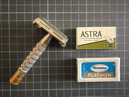 Gilette Red Tip - restauré, re-plaqué Nickel/Or