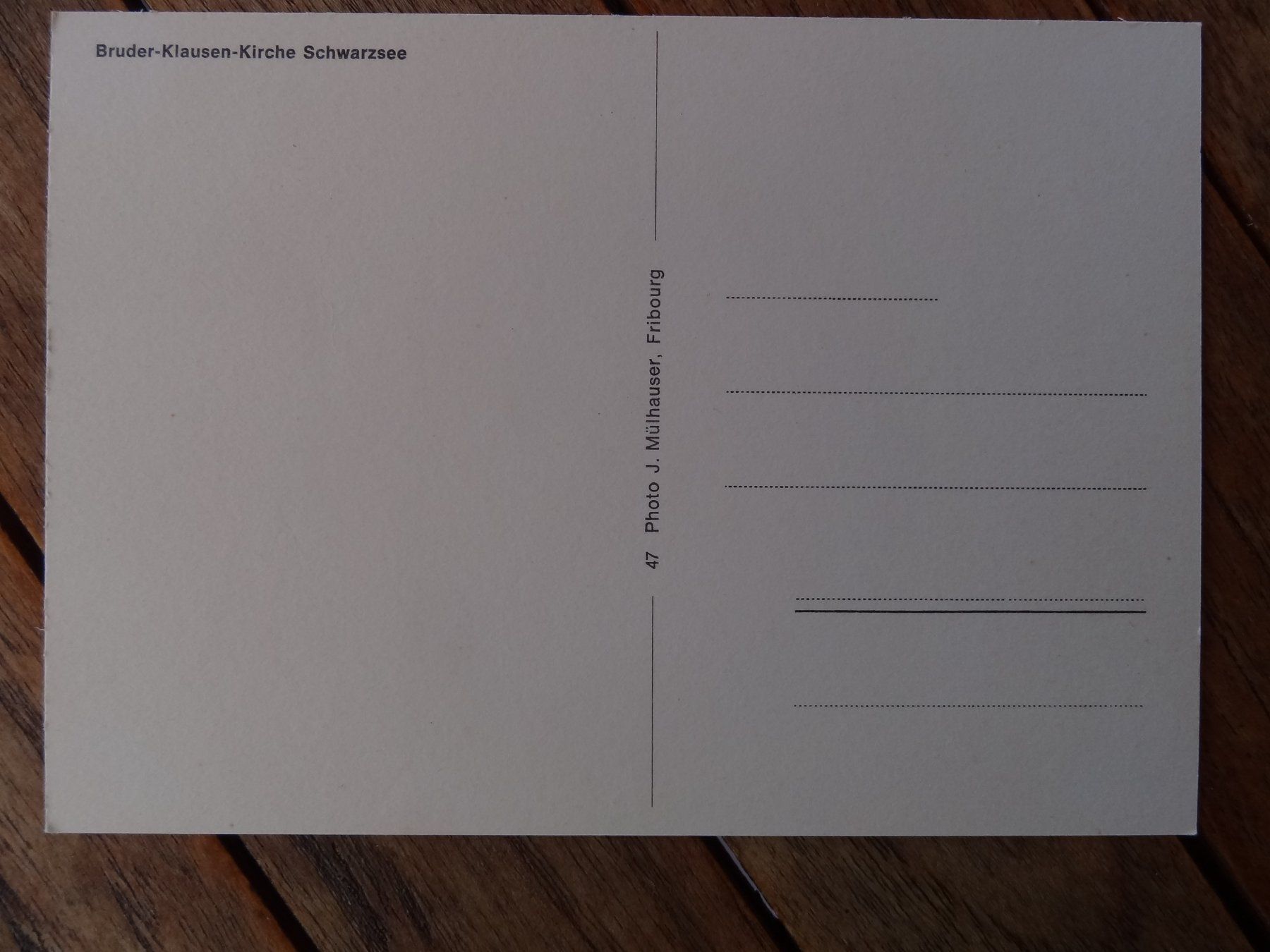 Cartoline postali: Bruder-Klausen-Kirche, Schwarzsee – Usato da St Léonard venduto da Riglin 1