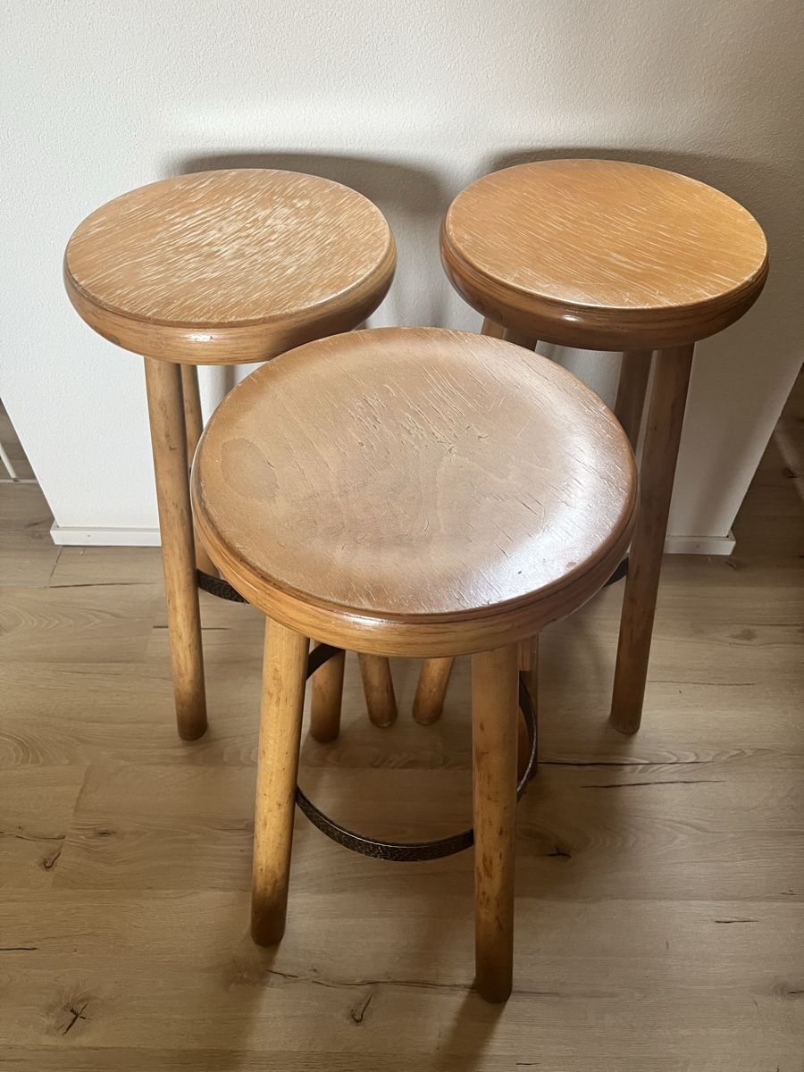 Hocker: 3 Barhocker aus Holz – Gebraucht aus Baldegg von Nu08 1
